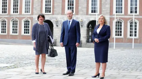 Kelvin Boyes/Press Eye Arlene Foster, Micheal Martin, Michelle O'Neill