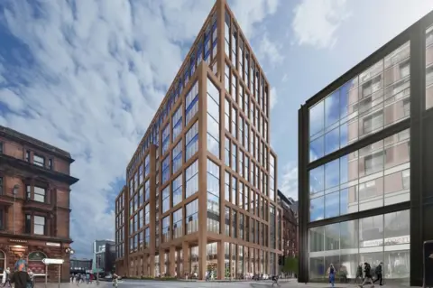 JP Morgan Chase CGI of JPMorgan Chase's planned new technology centre in Glasgow