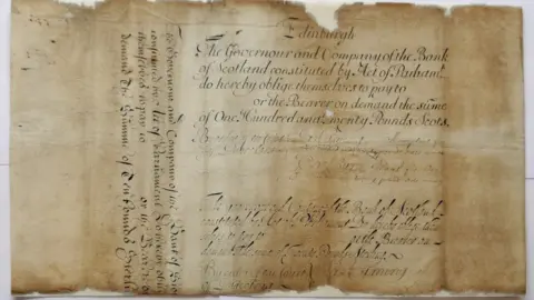 Lloyds Banking Group Unissued remnant, of banknote found in the Bank of Scotland’s archives