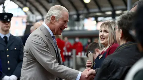 Reuters HRH Prince Charles arrives at Newcastle Central Station