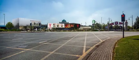 View of the Trafford Centre from a nearby roundabout