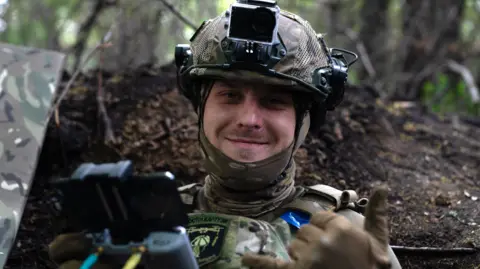 BBC/Lee Durant A smiling soldier