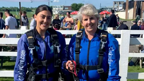 PA Georgia Edwards and her mother when they participated in a sky dive together last year