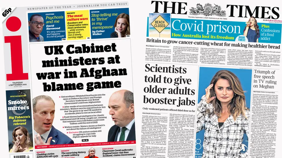 i and Times front pages