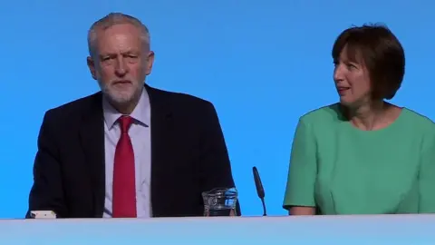 BBC Jeremy Corbyn and TUC general secretary Frances O'Grady