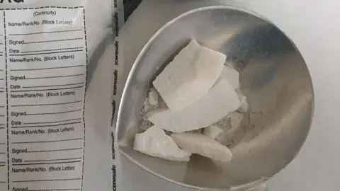 Cambridgeshire Police Bar of drugs in a bowl 