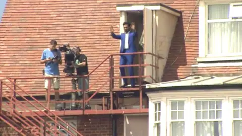 Himesh Patel on the roof of Gorleston's Pier Hotel