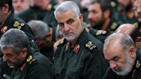 AFP/Getty General Qasem Soleimani, centre, in Tehran 2016
