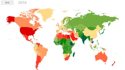 NCD Risk Factor Collaboration Map showing high rates of obesity