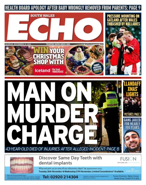 South Wales Echo South Wales Echo front page