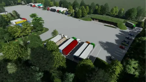 Cotswold District Council/William Gilder Ltd The lorry park proposed