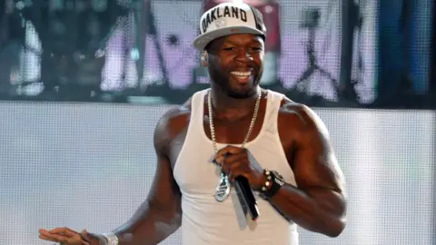 Getty Images 50 Cent on stage