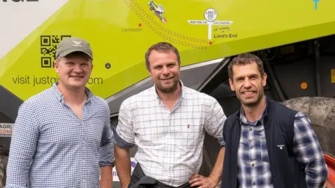 Bob Hadfield Broadcaster Tom Pemberton, farmer and YouTuber Olly Harrison, actor and farmer Kelvin Fletcher