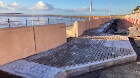 Wirral Council Sandlea Block Paving on the West Kirby sea wall