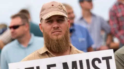Reint Dykema/AfriForum A farmer protesting in Senekal