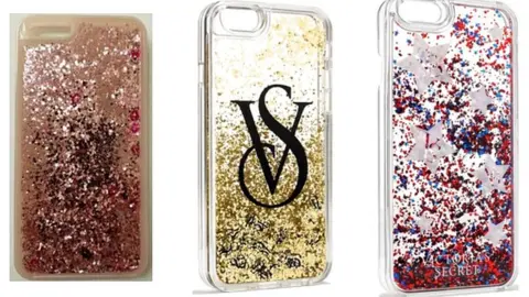 MixBin iPhone cases containing liquid and glitter