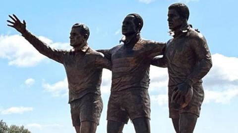 Statues of Billy Boston, Clive Sullivan and Gus Risman 