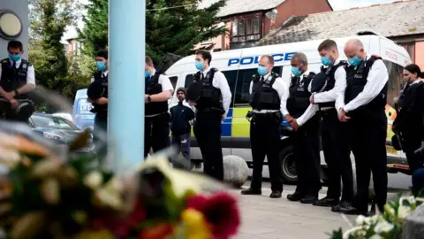 Getty Images police officers in silence