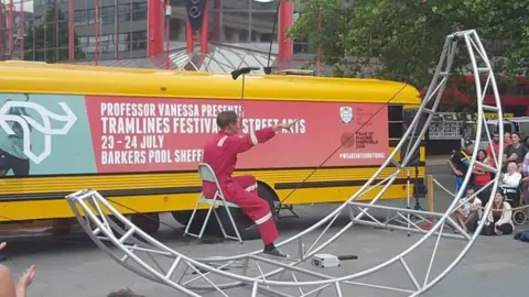 Street performers are part of the city centre offering