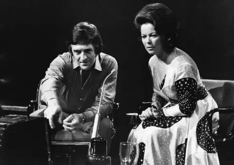 Getty Images Presenter Michael Parkinson and actress Shirley Temple on the set of the television chat show 'Parkinson', June 1972.