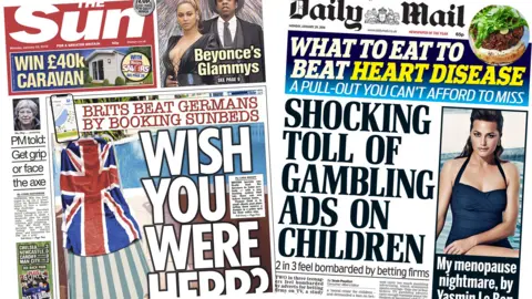 The Sun and the Daily Mail front pages