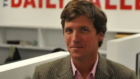 Getty Images Tucker Carlson, a conservative pundit, at the office of the new website, the Daily Caller, on January 6, 2010, in Washington, DC