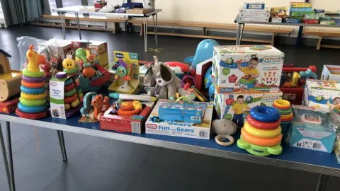 Alison Paul Toys donated to Brimble Hill School