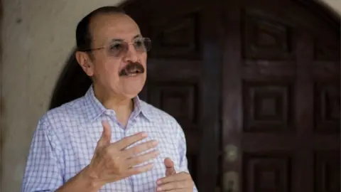 EPA A handout photo made available by Oscar Navarrete shows former guerrilla fighter and retired Brigadier General Hugo Torres, during an interview in Managua, Nicaragua, 06 October 2017 (Issued 13 February 2022).