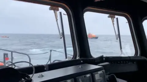 Plymouth lifeboat View from window of lifeboat with other lifeboats in view