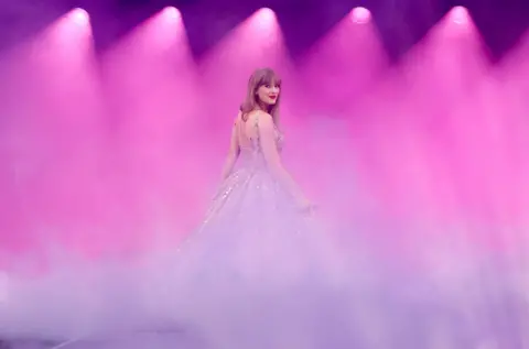 Kevin Mazur/Getty Images for TAS Rights Management Taylor Swift performs onstage during "Taylor Swift | The Eras Tour" at Wembley Stadium on June 21, 2024 in London, England. 