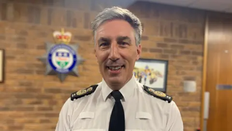 Leicestershire Police Chief Constable Rob Nixon inside the police HQ in Enderby