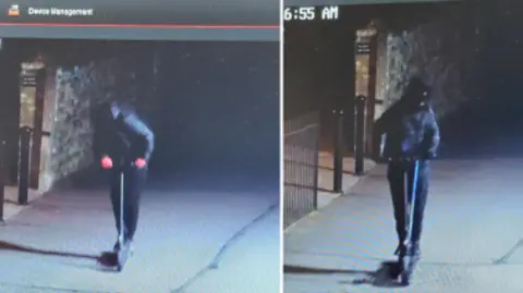 Crimestoppers CCTV of people on e-scooters