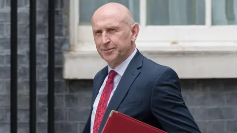 Chancellor of the Exchequer John Healey arrives in Downing Street to attend the first Cabinet meeting hosted by the newly appointed Prime Minister Andy Burnham in London, United Kingdom on July 21, 2026
