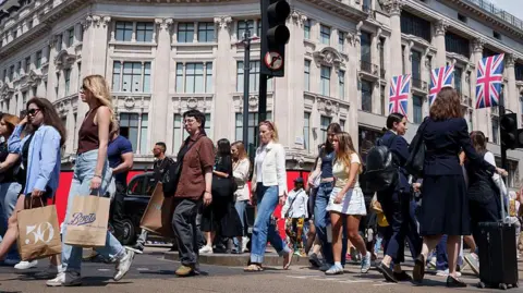 Shoppers on Oxford Street, London