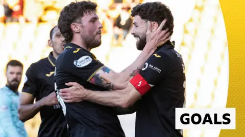 Livingston players celebrating