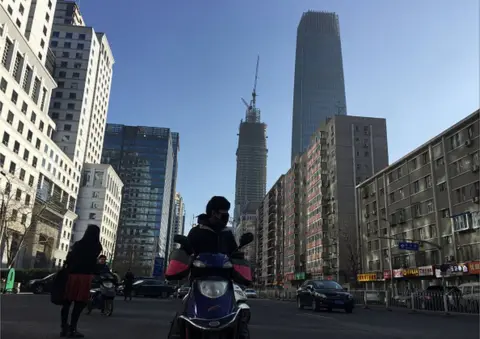 Getty Images The weather in Beijing became clean and blue after a couple smog days on Dec. 10, 2015