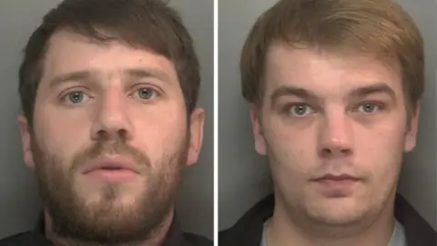 Merseyside Police A composite image of mugshots of Sean Zeisz and Niall Barry