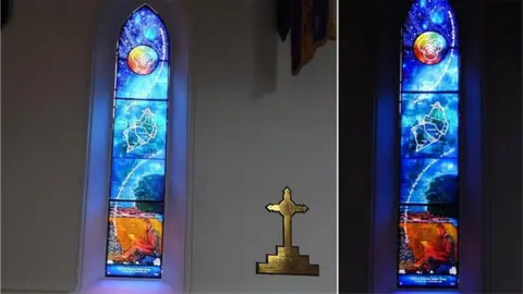 David Woodward The glass stained window in All Saints Church