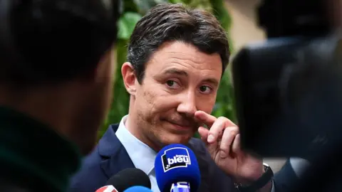 Getty Images Former government spokesperson and La Republique en Marche (LREM) candidate for the upcoming Paris 2020 mayoral election Benjamin Griveaux on 14 Feb