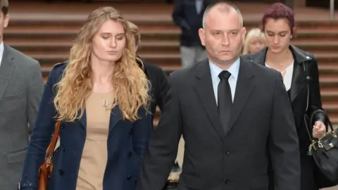 PA Lydia Wilkinson father Peter arrive at court