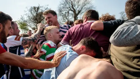 Getty Images Hallaton bottle kicking