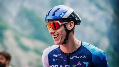 Jake Stewart Close up shot of Jake Stewart wearing a helmet 