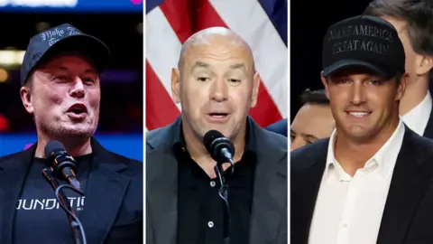 Getty Images, Reuters Elon Musk, Dana White and Bryson DeChambeau