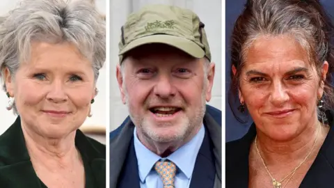 Getty Images Imelda Staunton, Alan Bates and Tracey Emin