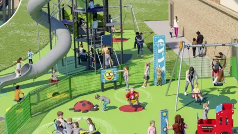 BRADDAN COMMISSIONERS Illustration of the playground