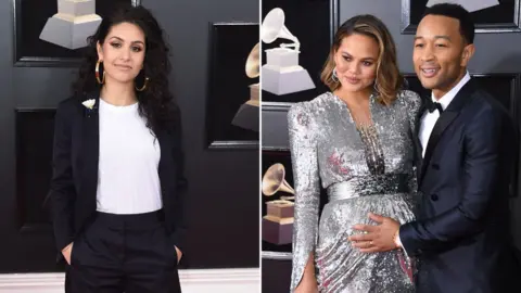 Getty Images Alessia Cara, Chrissy Teigen and John Legend