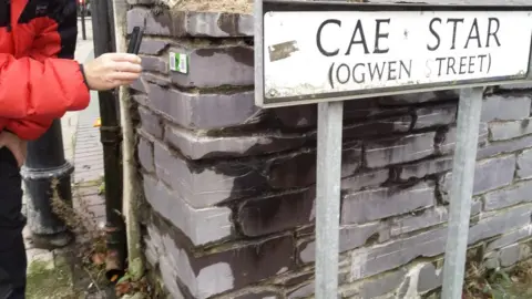HELEN PIERCE A history points QR code has been placed at the site of Gwen's family home to commemorate her life.
