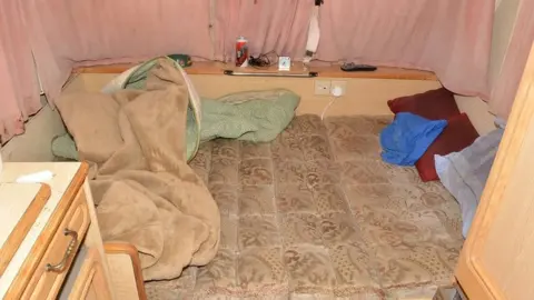 Lincolnshire Police Inside one of the caravans