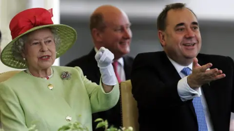 PA Images Her Majesty Queen Elizabeth II and Salmond attend the state opening of the Scottish Parliament in 2007, shortly after he was elected first minister