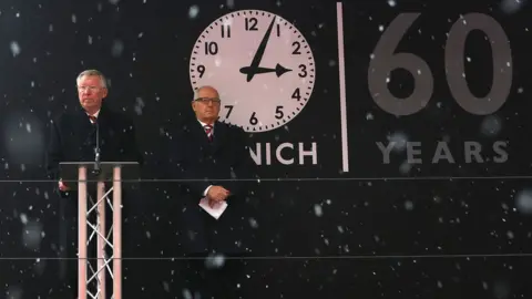 Tom Purslow Getty Former United manager Sir Alex Ferguson gave a reading at a service